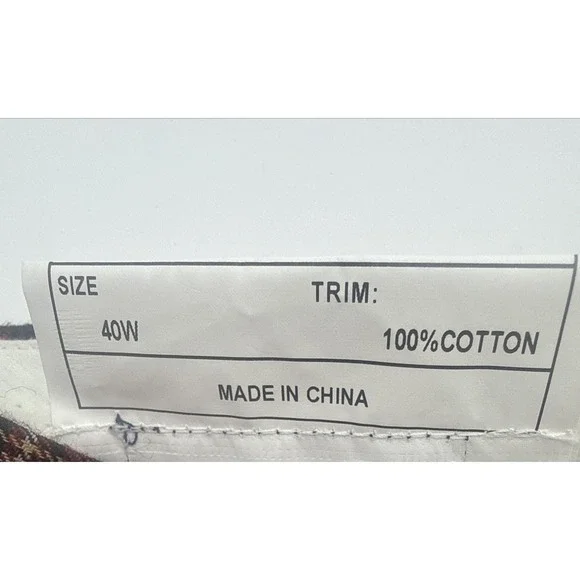 Paul Fredrick Vintage Red Tartan Plaid Wool Pants 40x30 Pleated Cuffed 80s - Picture 9 of 10